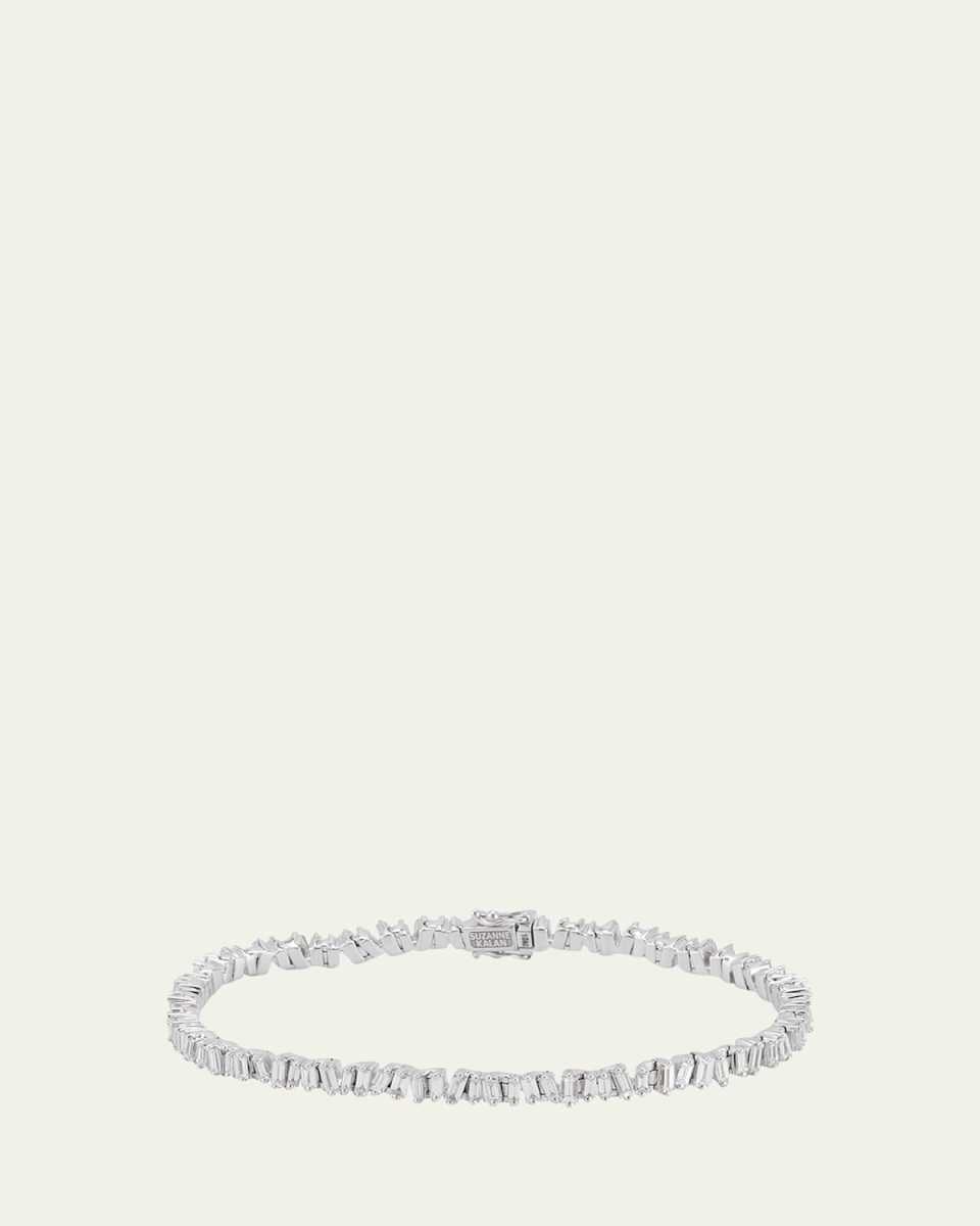 18K White Gold Fireworks Baguette Diamond Tennis Bracelet